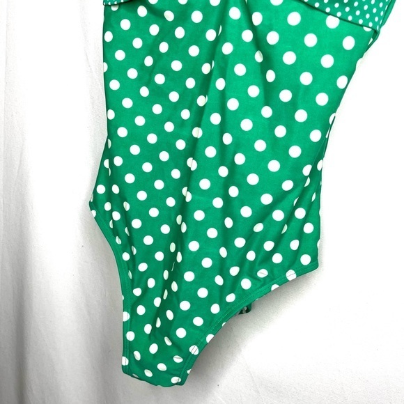 Boden green and white polka dot twist one piece swimsuit 6 Small free shipping - Picture 5 of 7